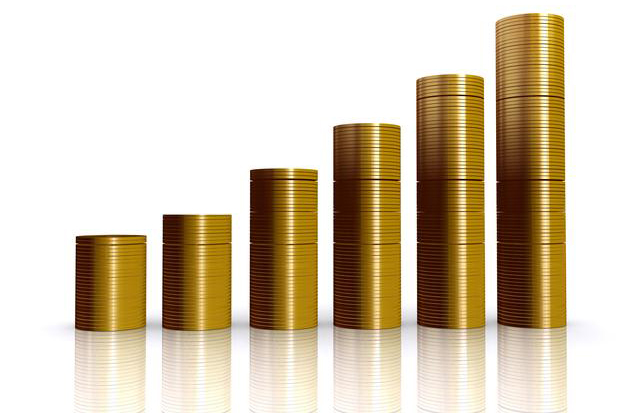 coins graph over white