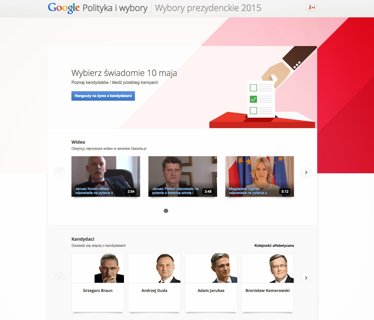 Google strona wybory 2015
