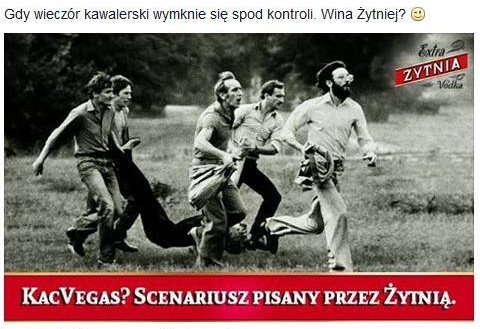 Grafiką z tym zdjęciem producent popularnej wódki Żytnia Ekstra skompromitował się na Facebooku