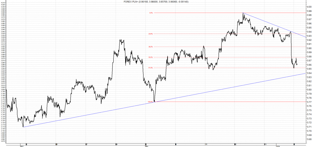 USD/PLN – analiza od 5 kwietnia do 6 czerwca