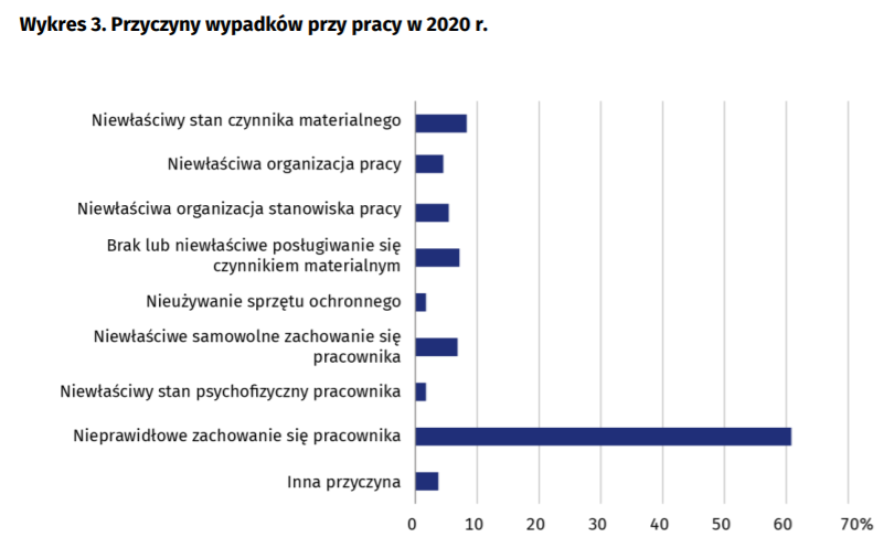 fot. GUS – przyczyny wypadków