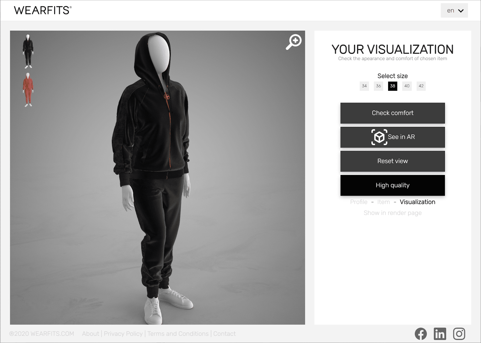 WEARFITS – demo screenshot – jumpsuit