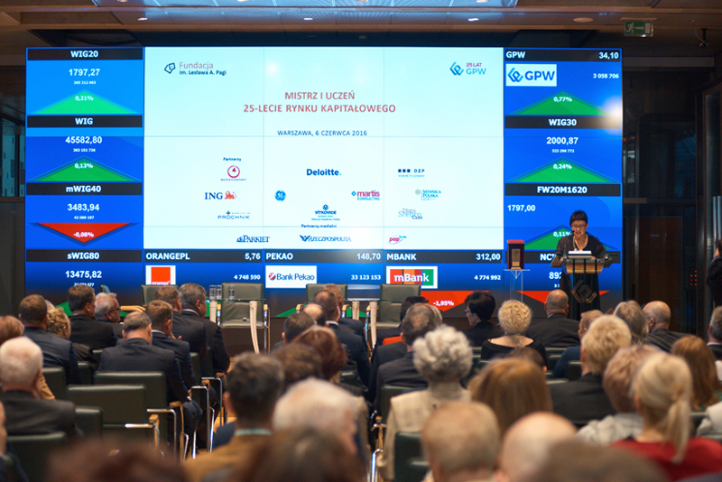 Sala Notowań GPW nosi imię Lesława A. Pagi